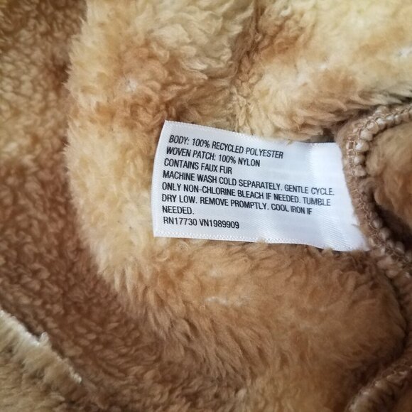 +NEW Joy Lab Size M Oversized Loose Fit Fleece Jacket in Sand Brown Geo Print - Picture 5 of 7